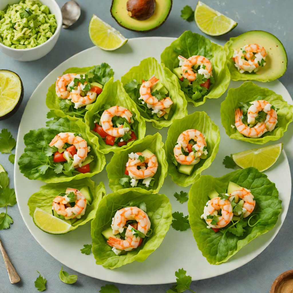 Zesty Avocado and Shrimp Lettuce Wraps with Cilantro-Lime Dressing