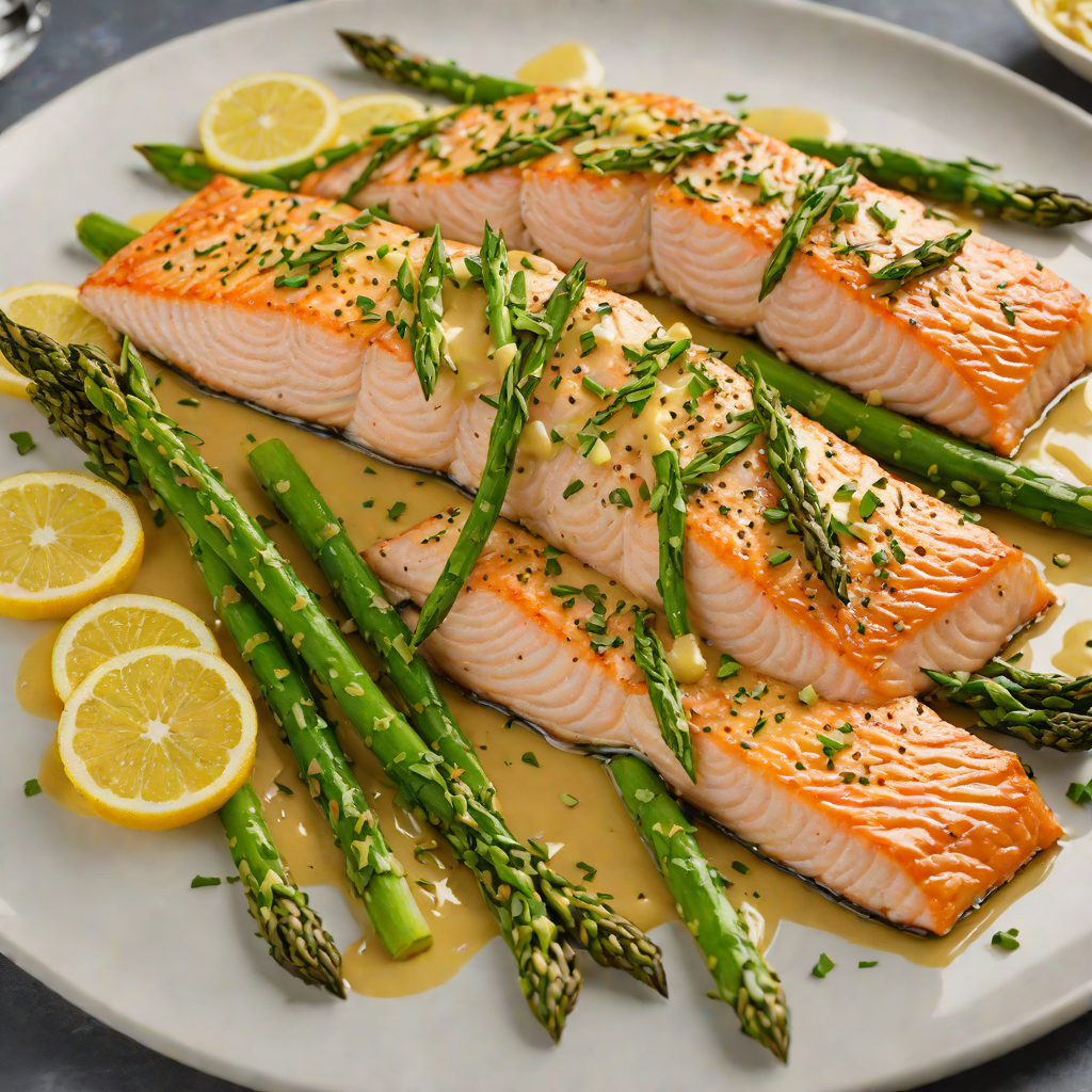 Oven-Roasted Salmon with Dijon Mustard and Asparagus