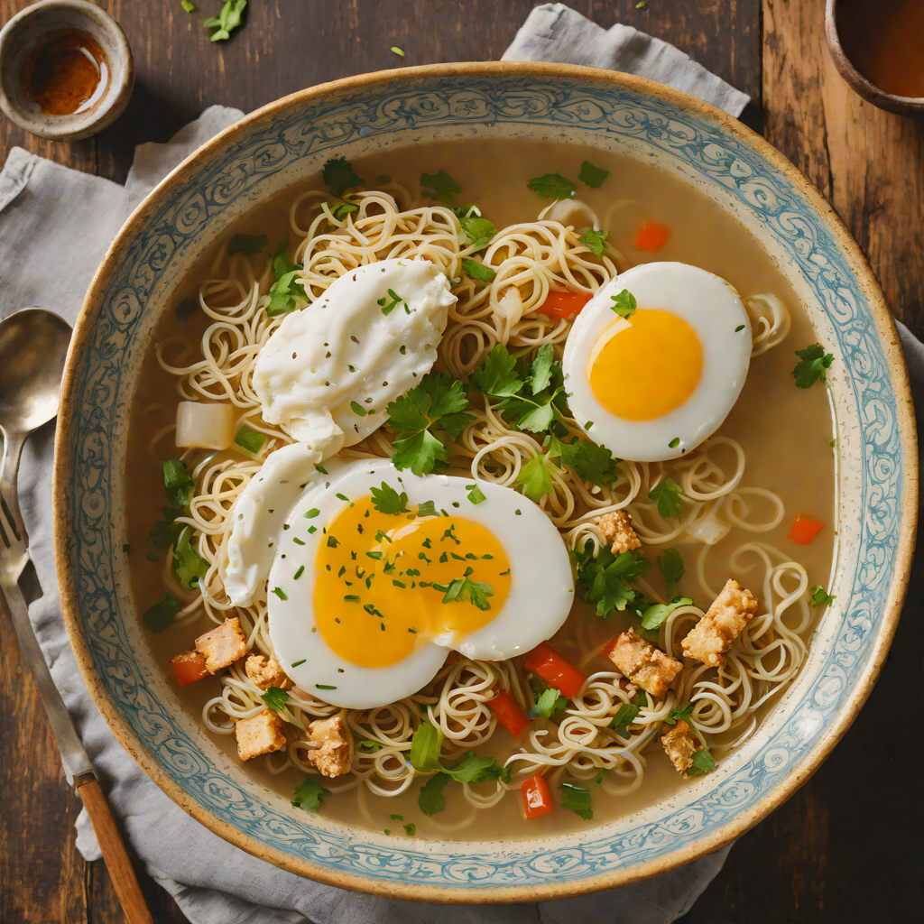 Ginger-Scallion Noodle Soup with Poached Egg