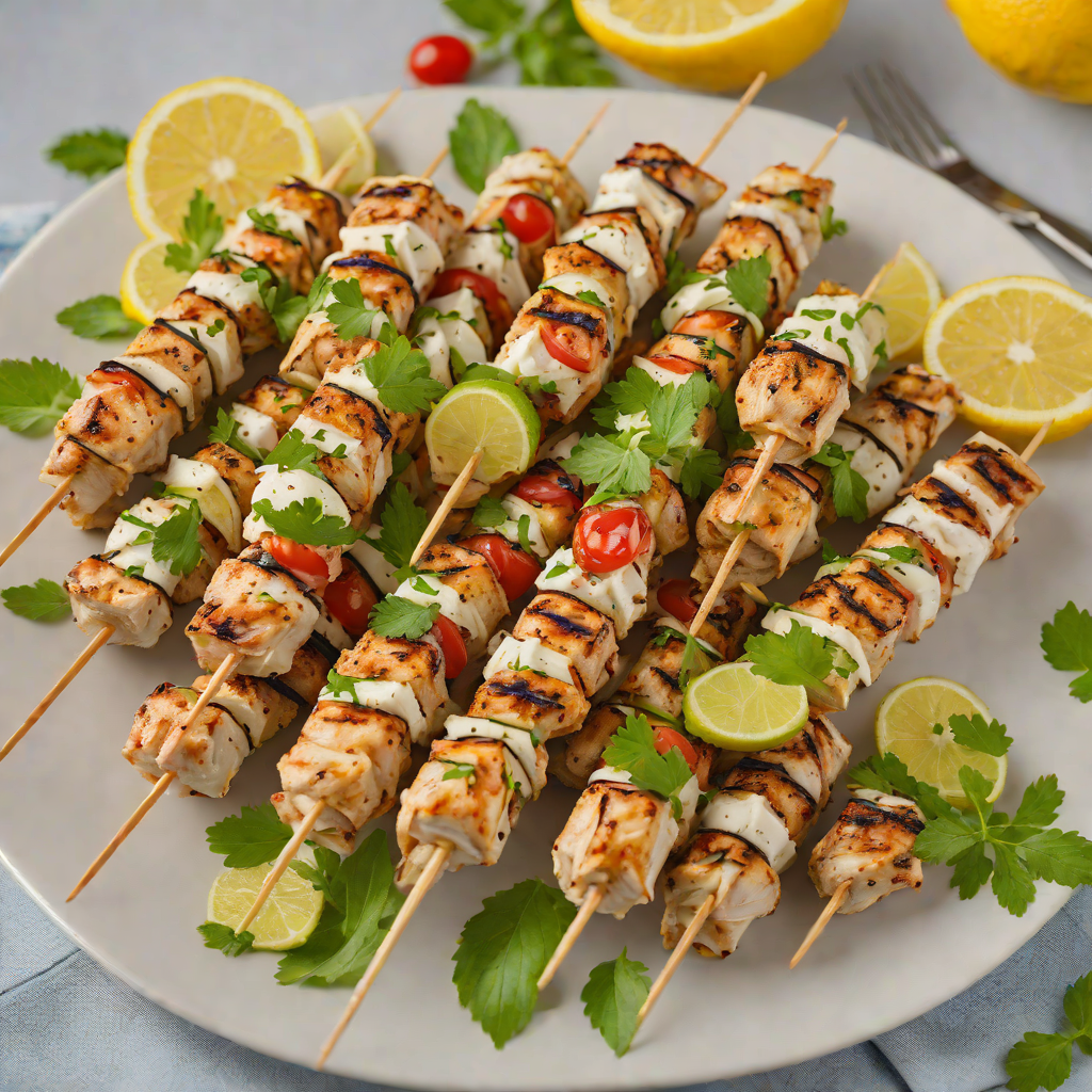 Lemon-Marinated Grilled Chicken Souvlaki Skewers