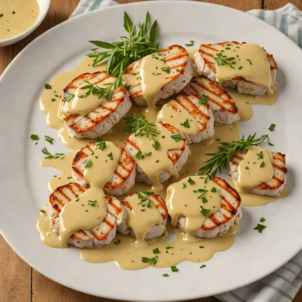 Seared Turkey Medallions with Mustard Tarragon Sauce