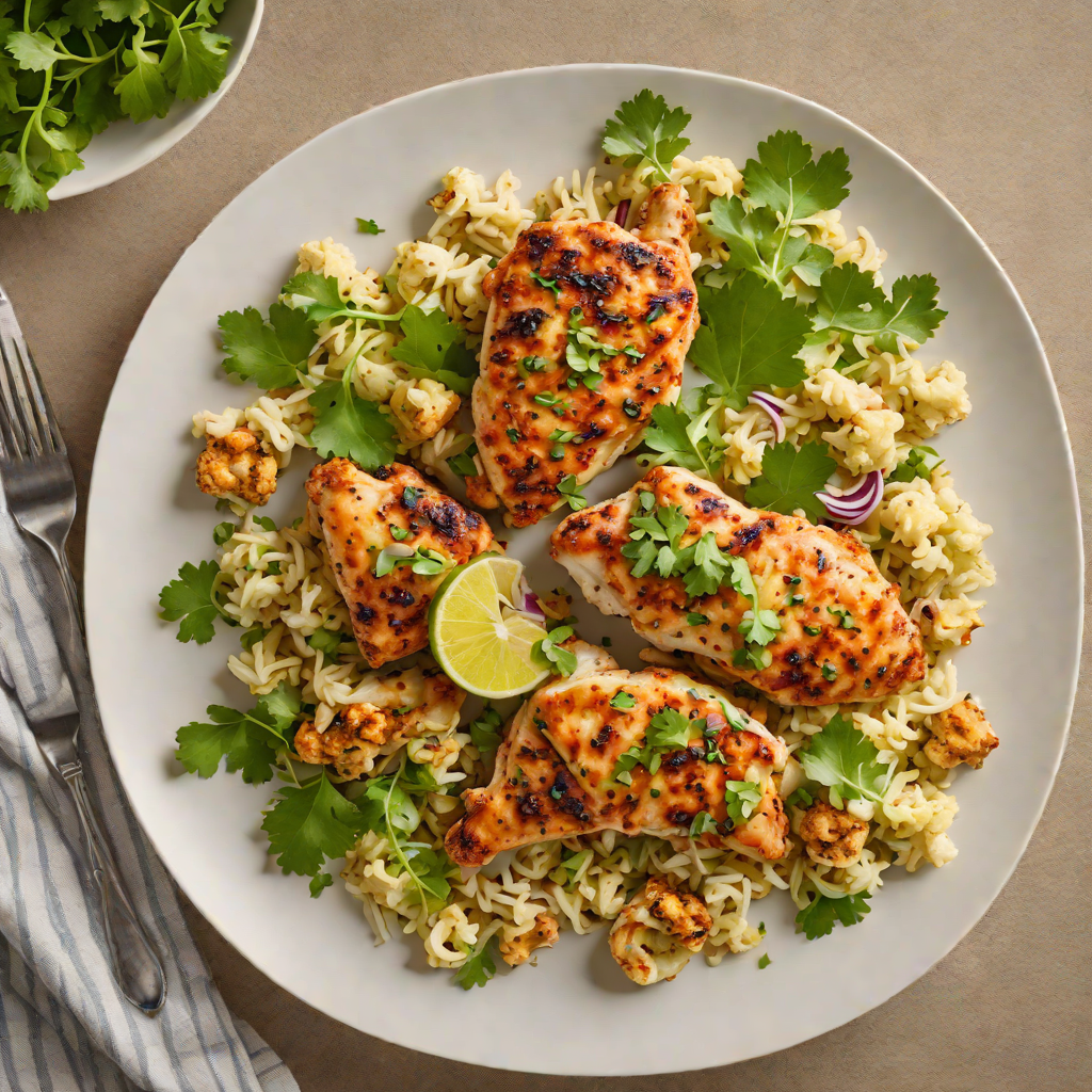 Sautéed Garlic Lime Chicken with Roasted Cauliflower