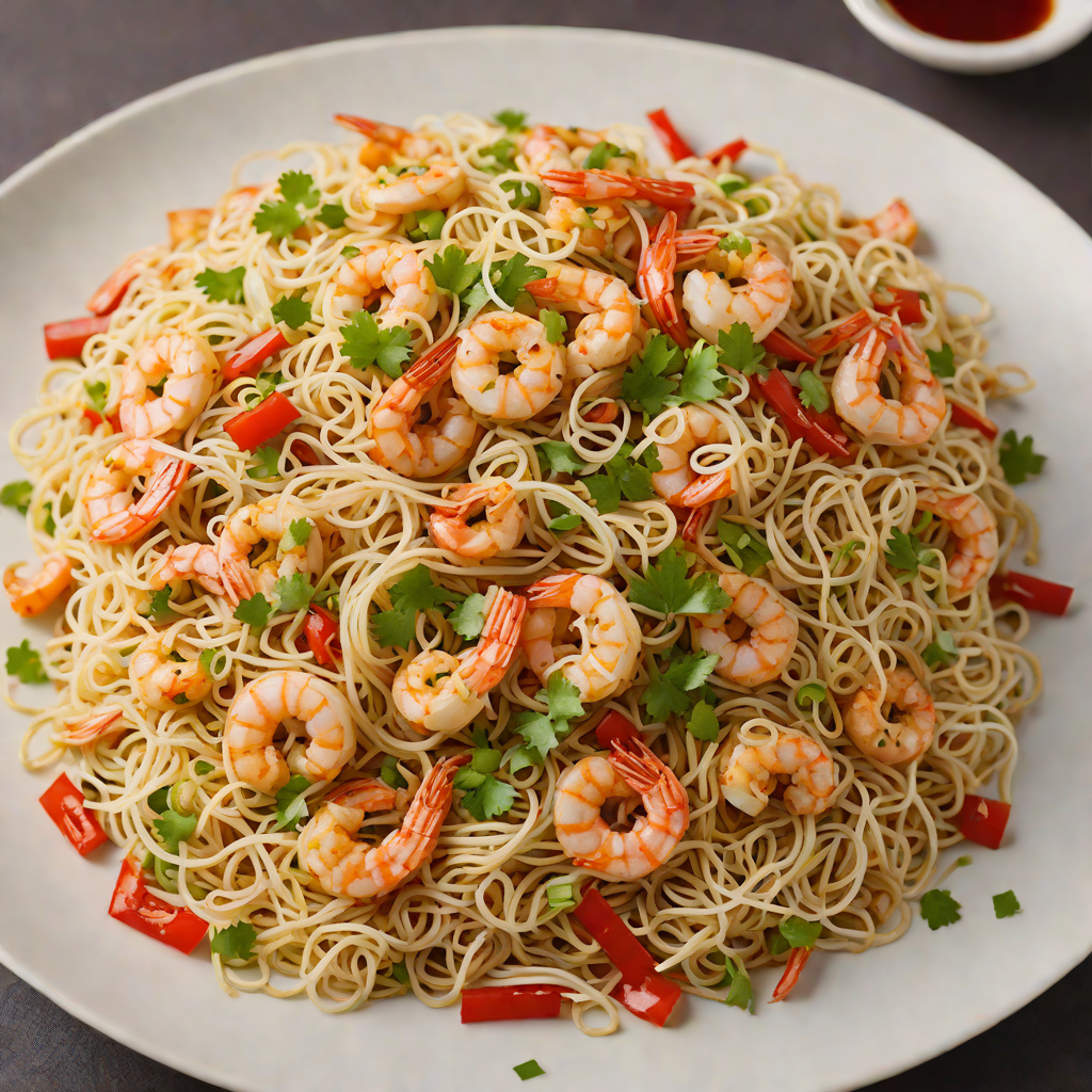 Cantonese Stir-Fried Rice Noodles with Shrimp and Bean Sprouts