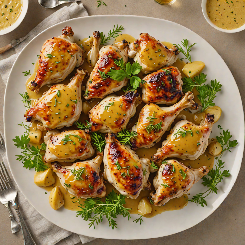 Honey-Mustard Roasted Chicken Thighs with Garlic and Thyme