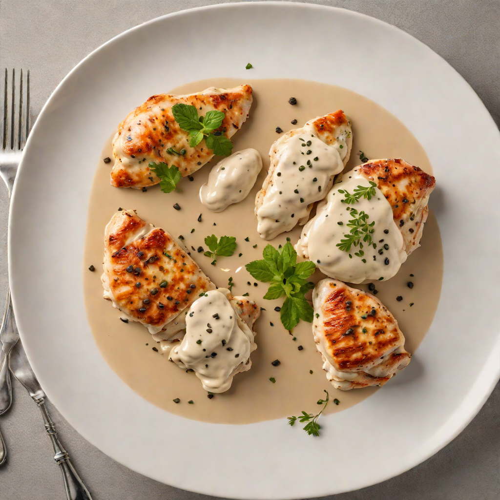 Pan-Seared Chicken with Fourth Peppercorn Cream Sauce