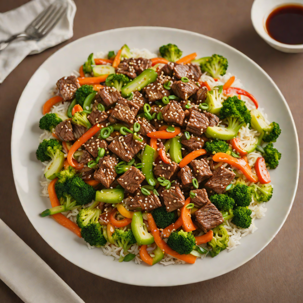 Spicy Korean-Inspired Beef Stir-Fry with Sautéed Vegetables