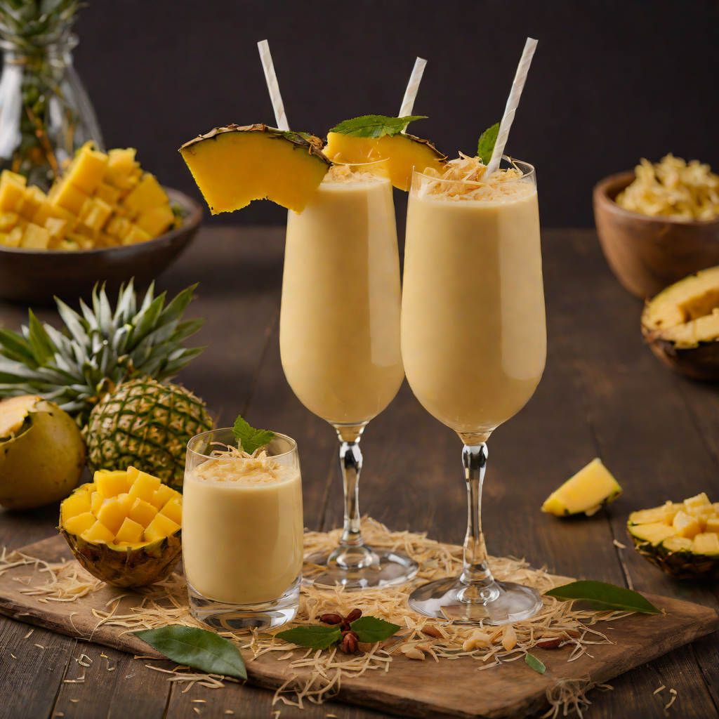 Blender Mango-Pineapple Smoothie with Coconut Twist