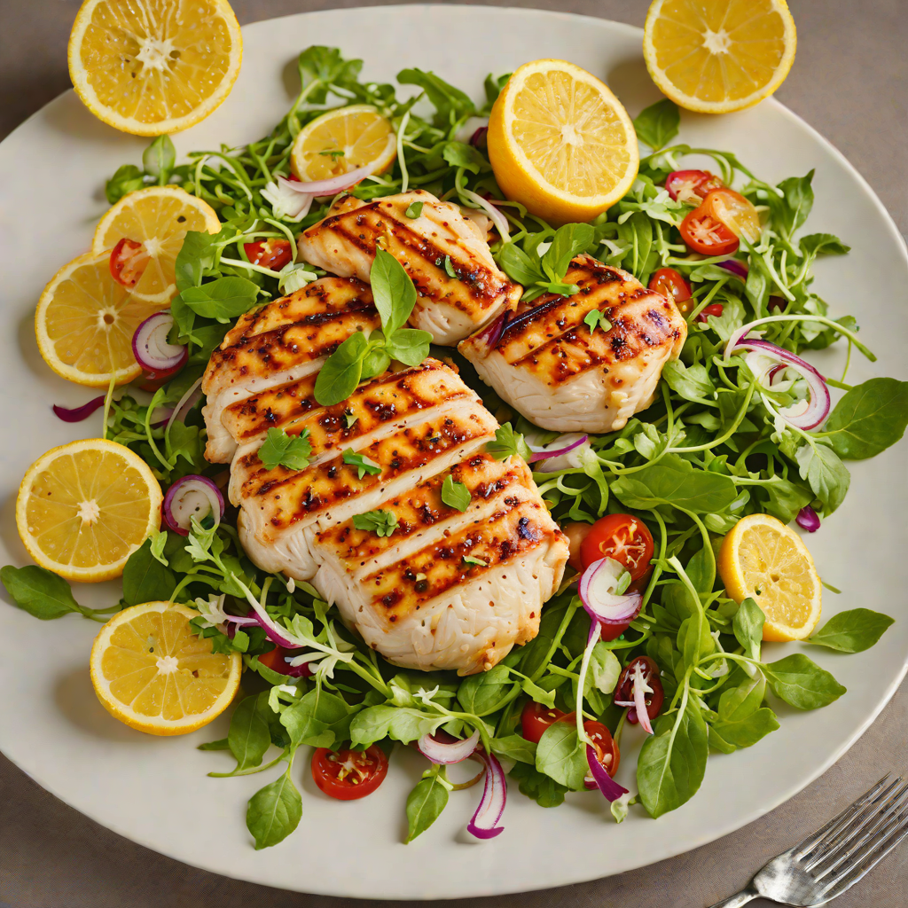 Grilled Citrus-Marinated Chicken with Arugula Salad