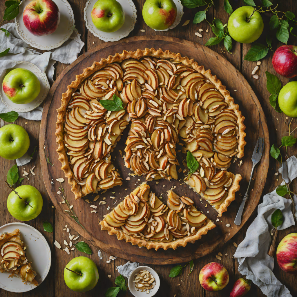 Baked Fourth-Crust Apple Tart with Almond Glaze