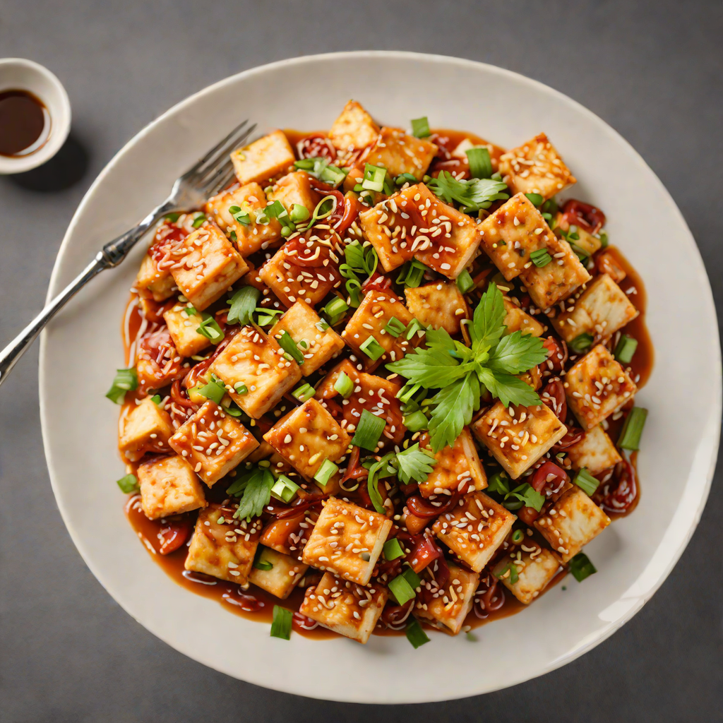 Stir-Fried Korean Tofu and Kimchi with Sesame and Scallions