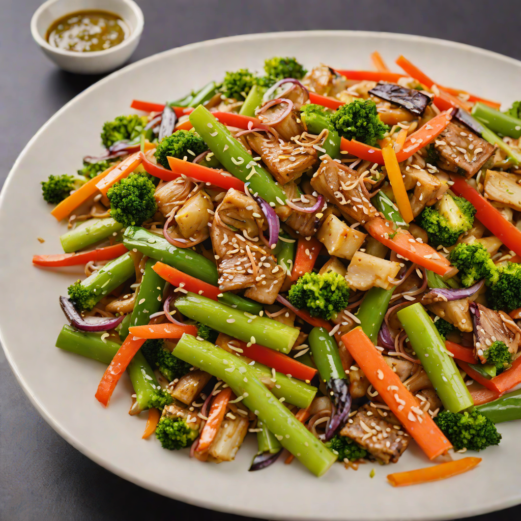 Four-Layer Vegetable Stir Fry with Garlic Soy Sauce