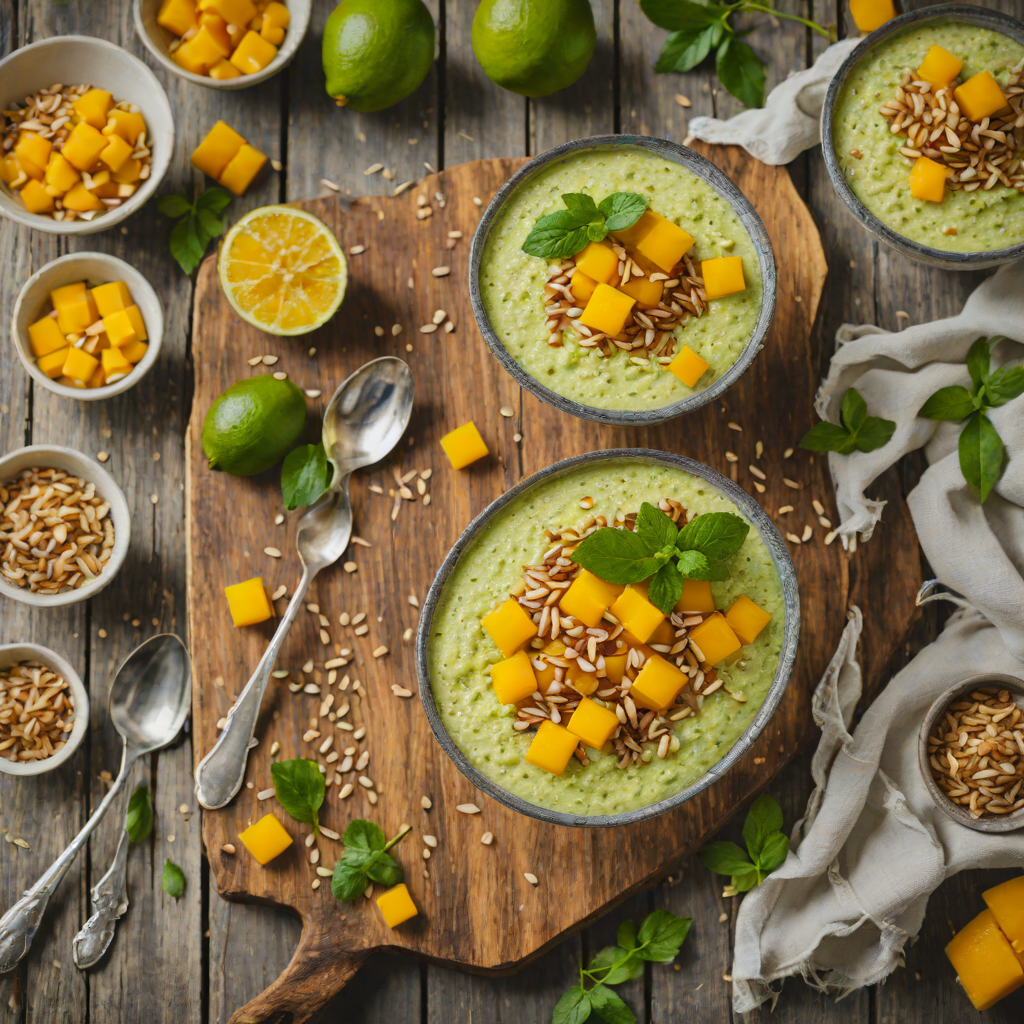 Lime-Coconut Chia Pudding with Mango Compote
