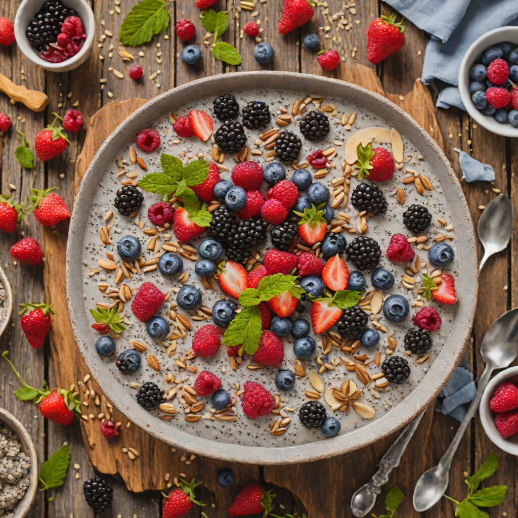 Quick No-Bake Vanilla Chia Pudding with Mixed Berries