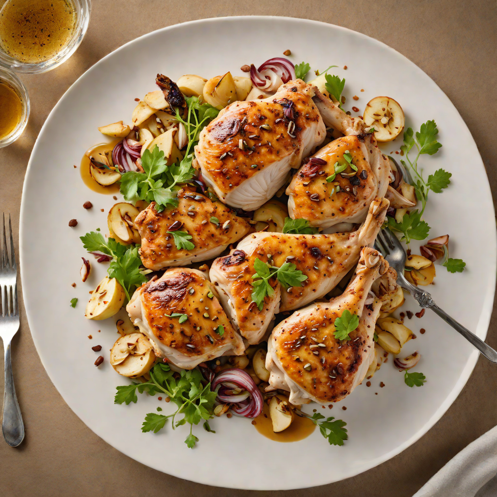 Pan-Seared Chicken with Fourth-Spice Blend and Roasted Garlic