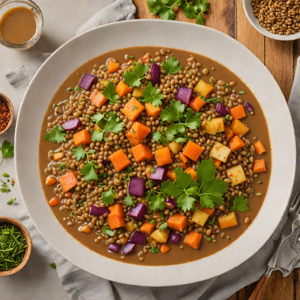 Four-Spice Vegan Lentil Stew with Root Vegetables