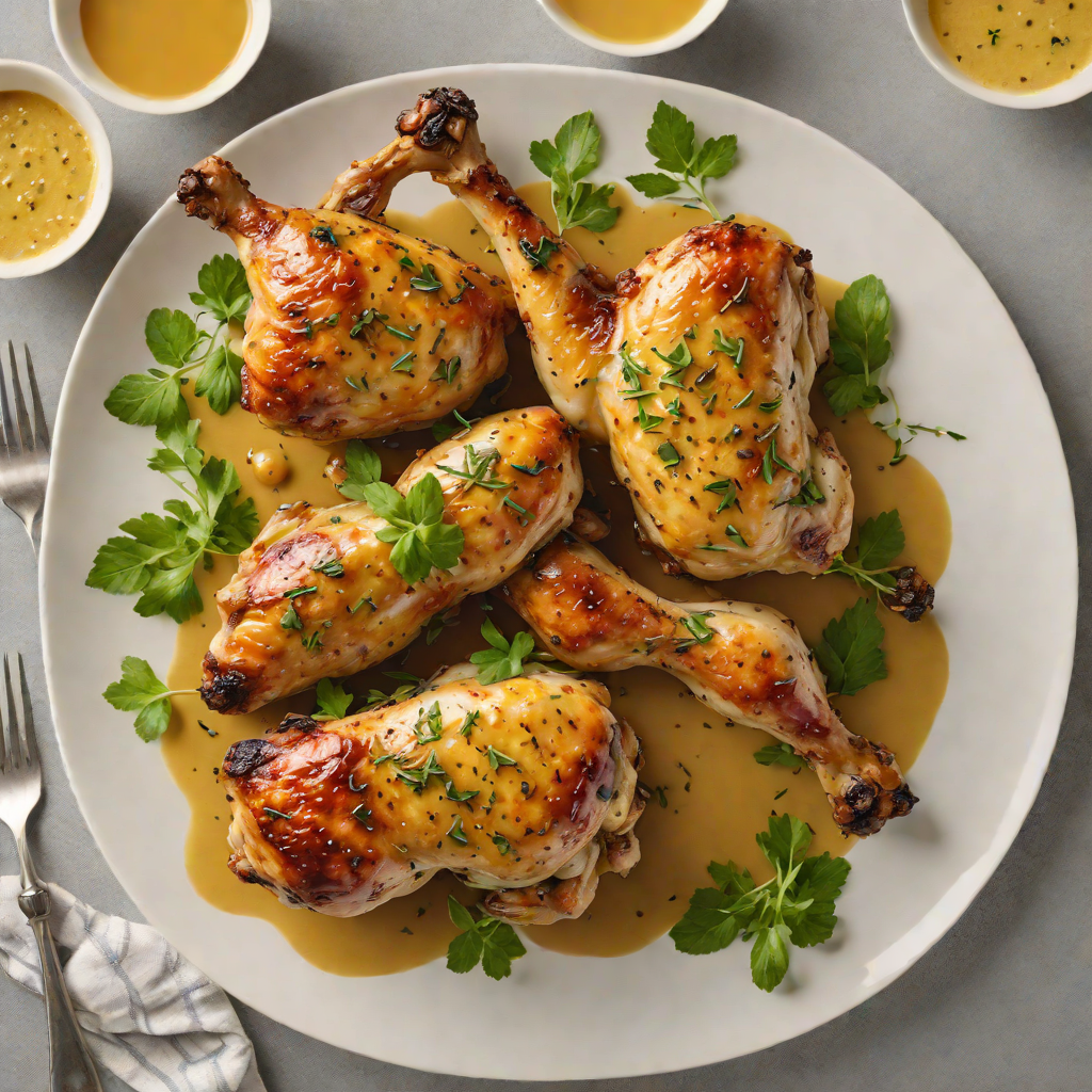 Baked Drumstick Chicken with Mustard and Herb Glaze