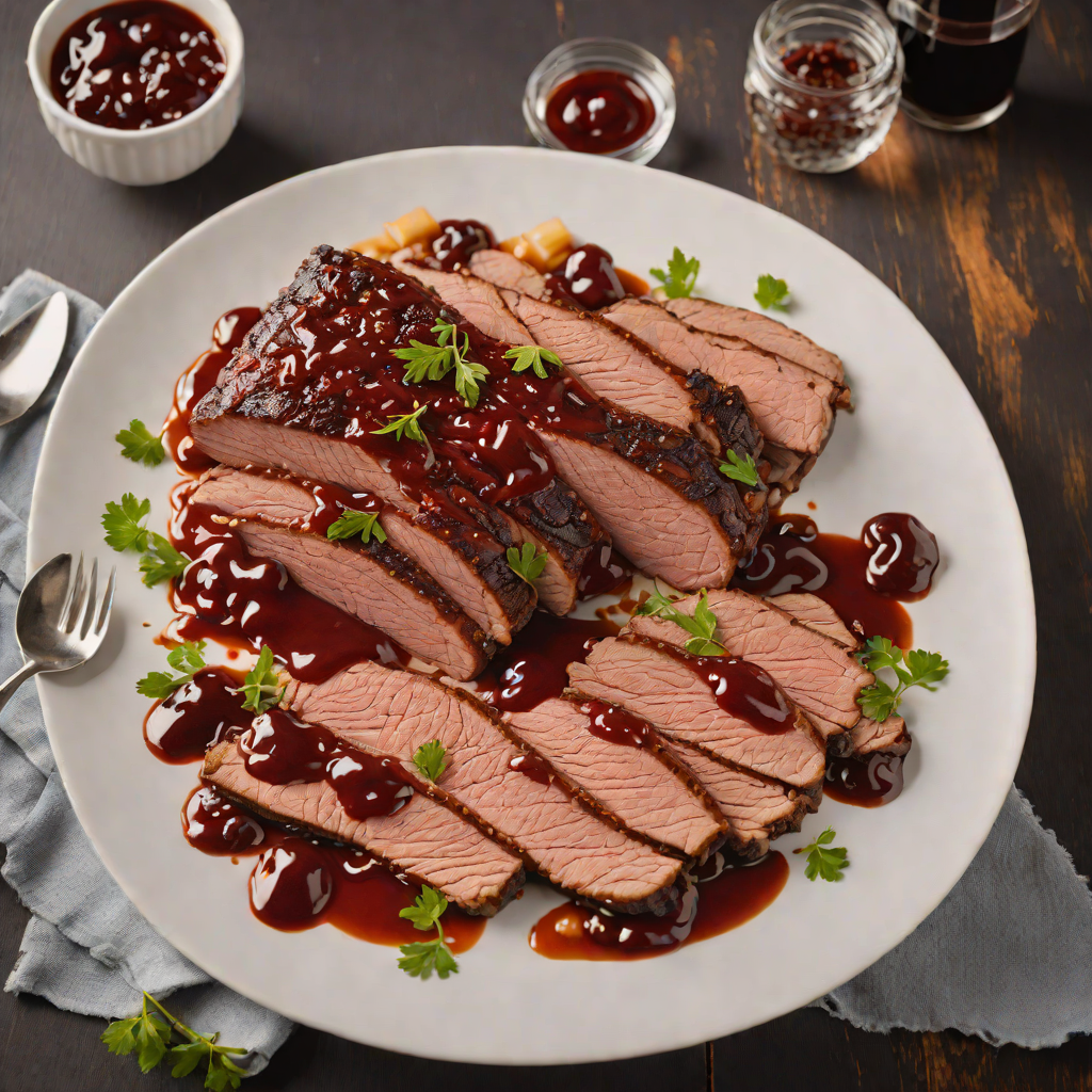 Slow-Smoked Beef Brisket with Tangy Cherry BBQ Sauce