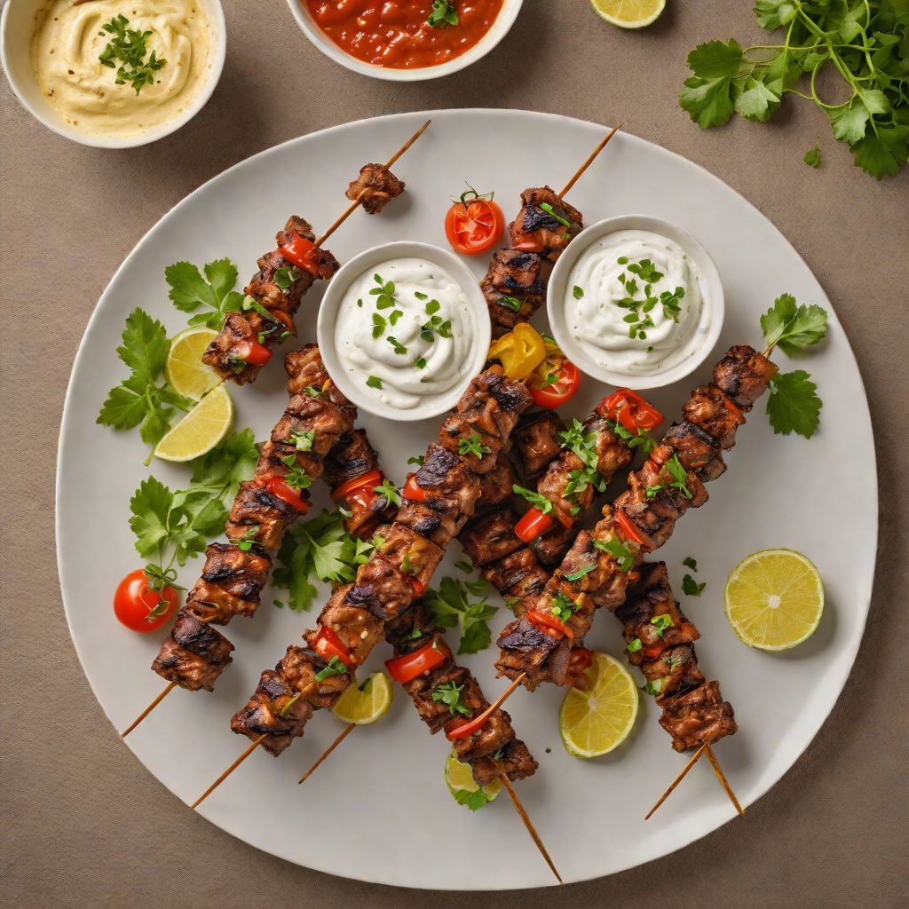 Berbere-Spiced Grilled Lamb Kebabs with Yogurt Sauce