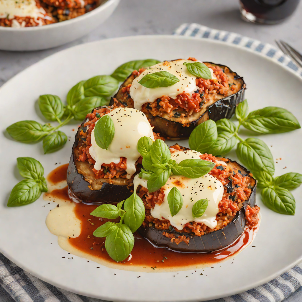 Oven-Baked Eggplant Parmesan with Mozzarella and Basil