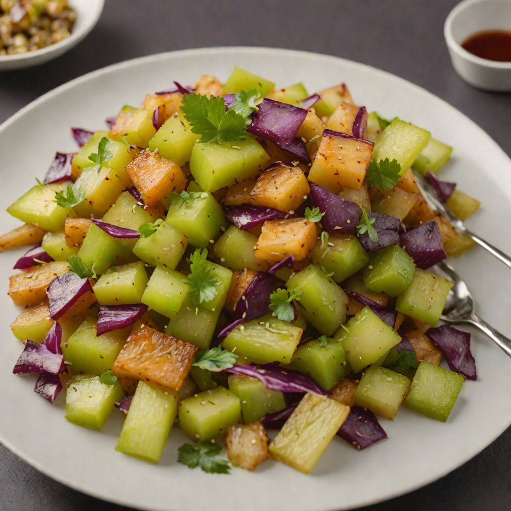 Stir-Fried Okinawan Sweet Potato and Bitter Melon
