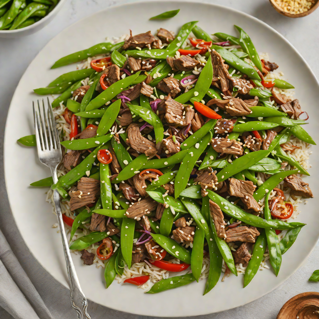 Spiced Kangaroo Stir-Fry with Snow Peas and Ginger