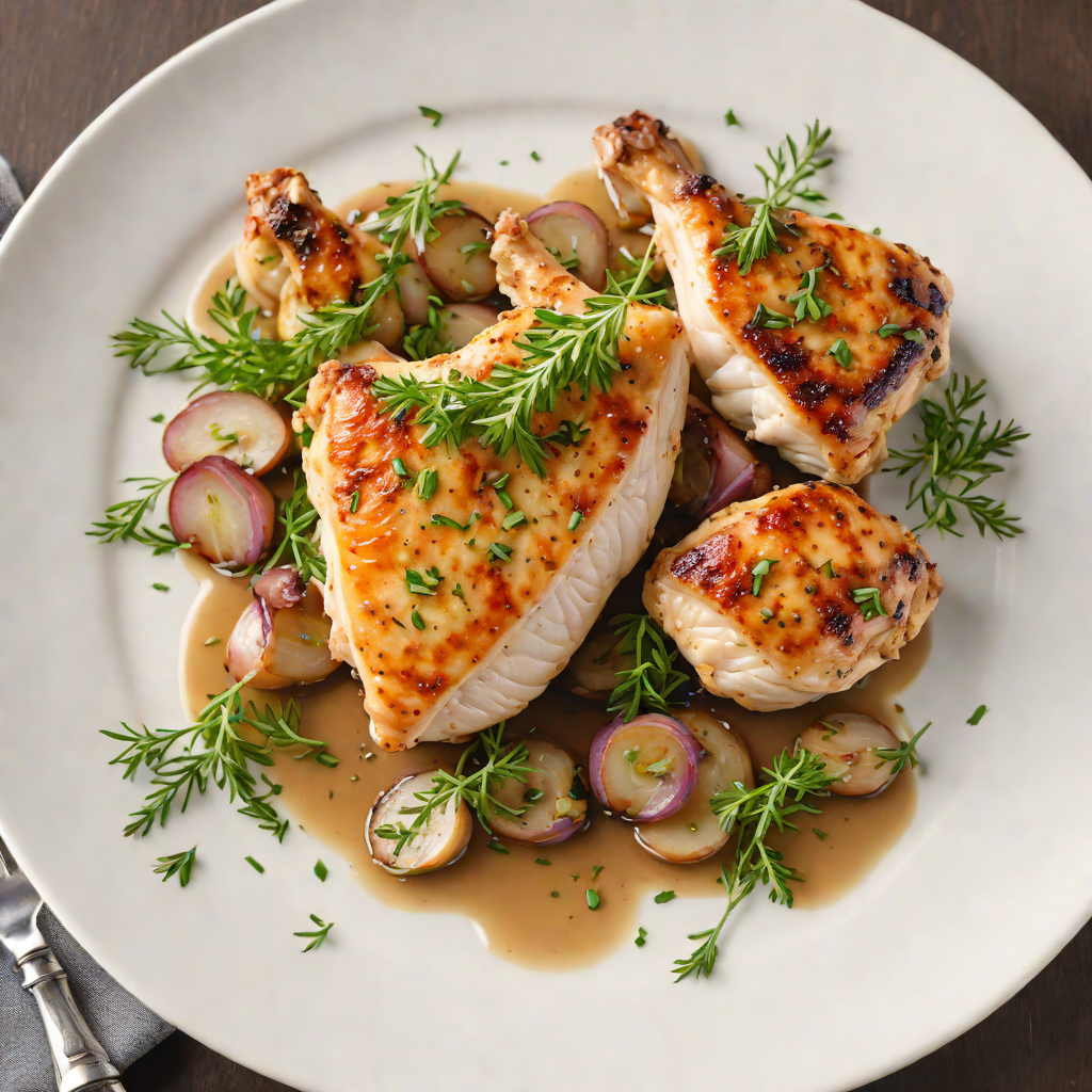 Pan-Seared Chicken with Shallot and Thyme Reduction