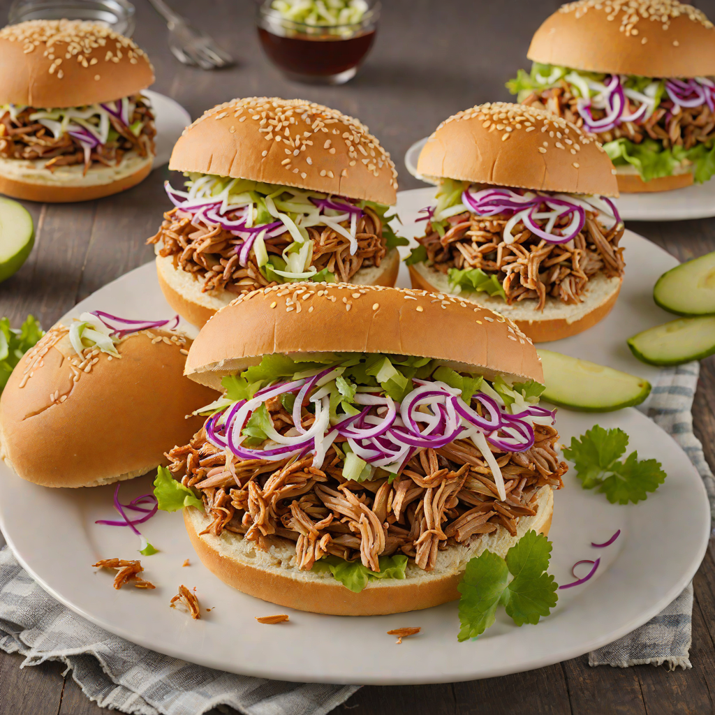 Applewood-Smoked Pulled Pork Sandwiches with Tangy Slaw