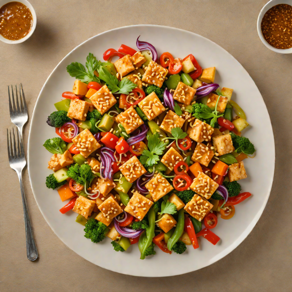 Stir-Fried Tofu and Vegetables with Spicy Peanut Sauce