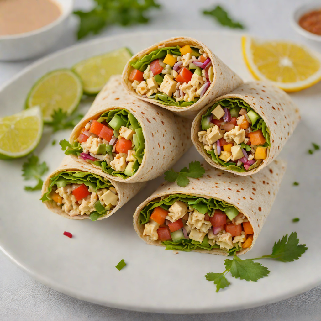 Quick Veggie and Hummus Wrap with Lemon-Tahini Dressing
