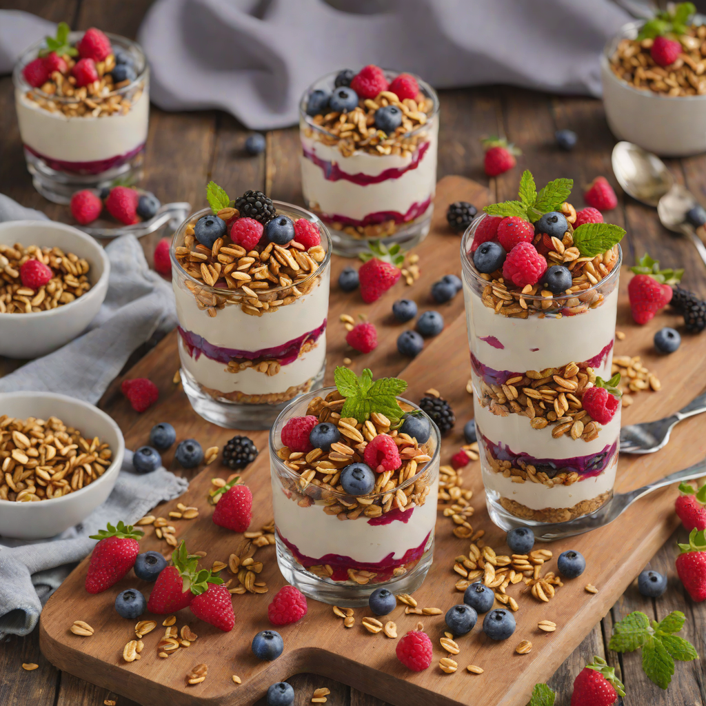 No-Bake Berry Cheesecake Parfaits with Homemade Granola