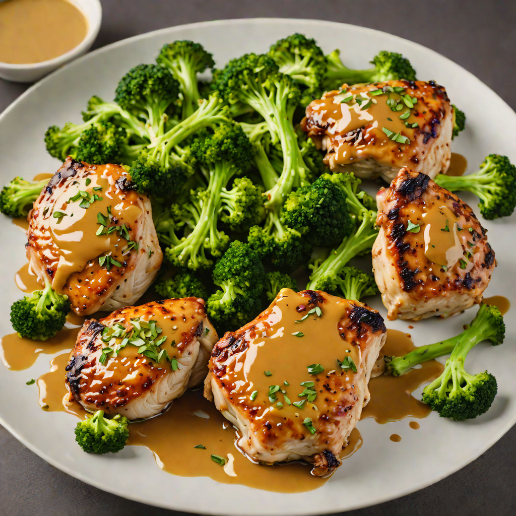 Honey-Mustard Glazed Chicken Thighs with Charred Broccoli