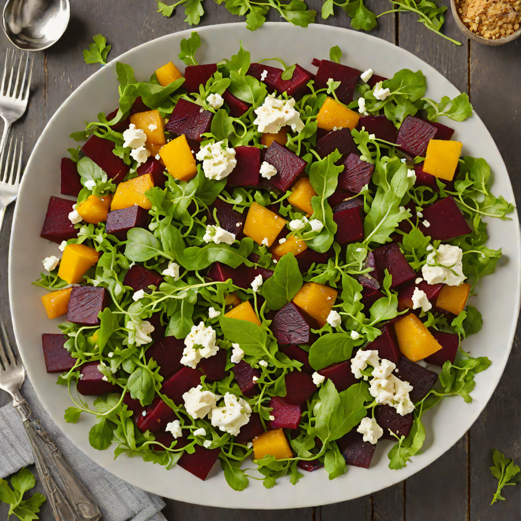 South Minneapolis-Inspired Roasted Beet and Arugula Salad with Goat Cheese