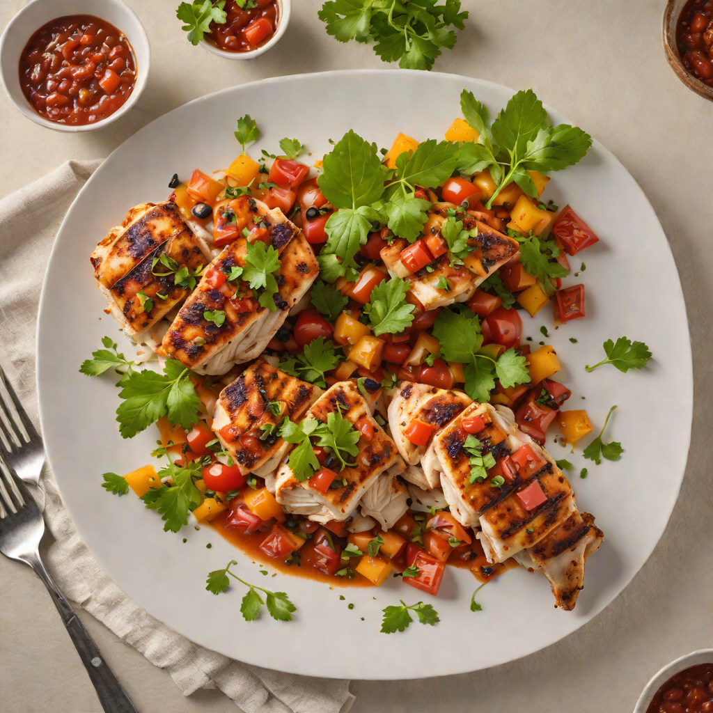 Steelpan Grilled Chicken with Spiced Tomato Salsa
