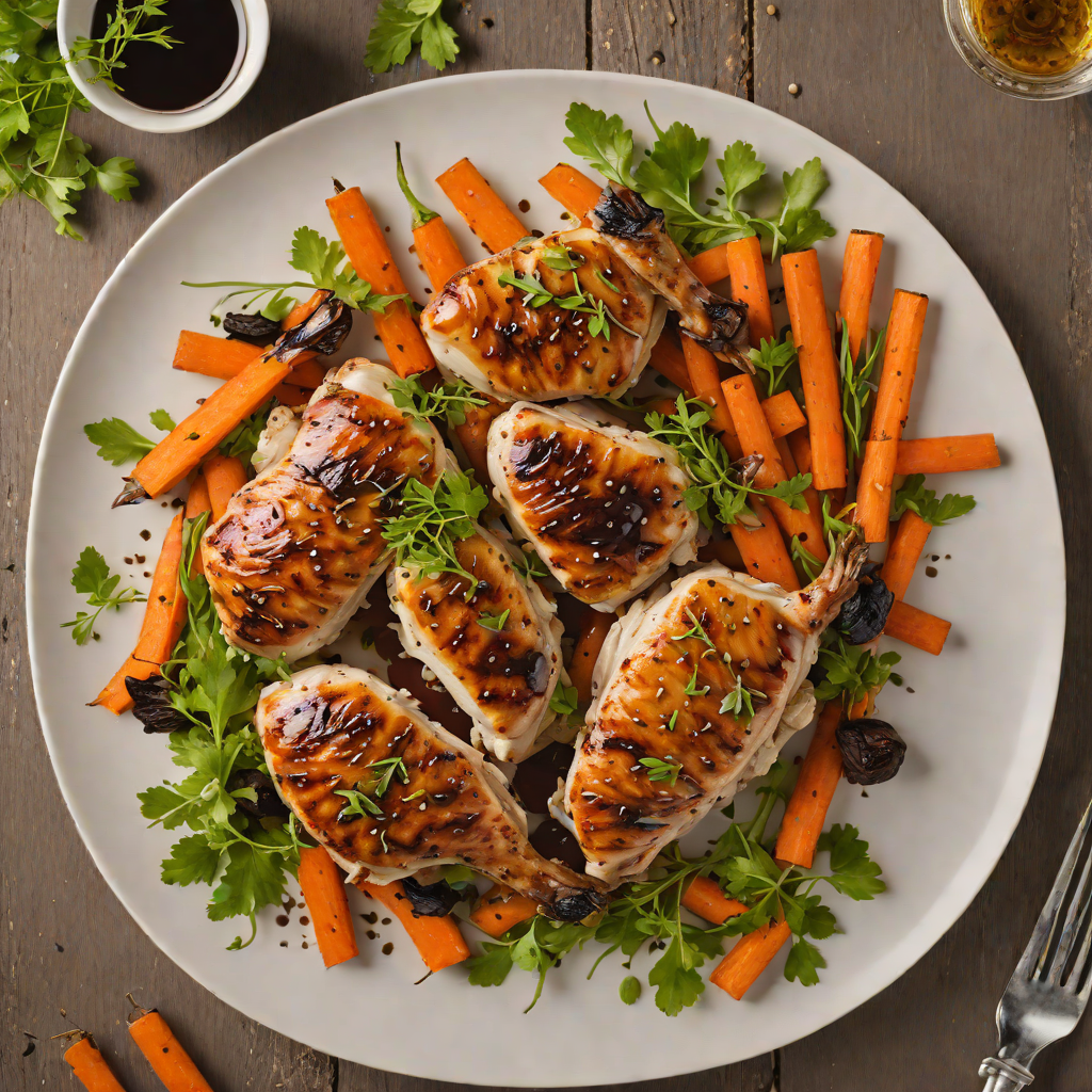 Balsamic-Roasted Chicken with Honey-Glazed Carrots