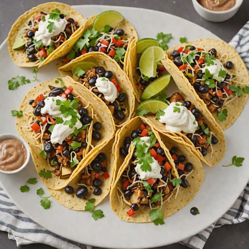 Smoked Eggplant and Black Bean Tacos with Chipotle Lime Crema
