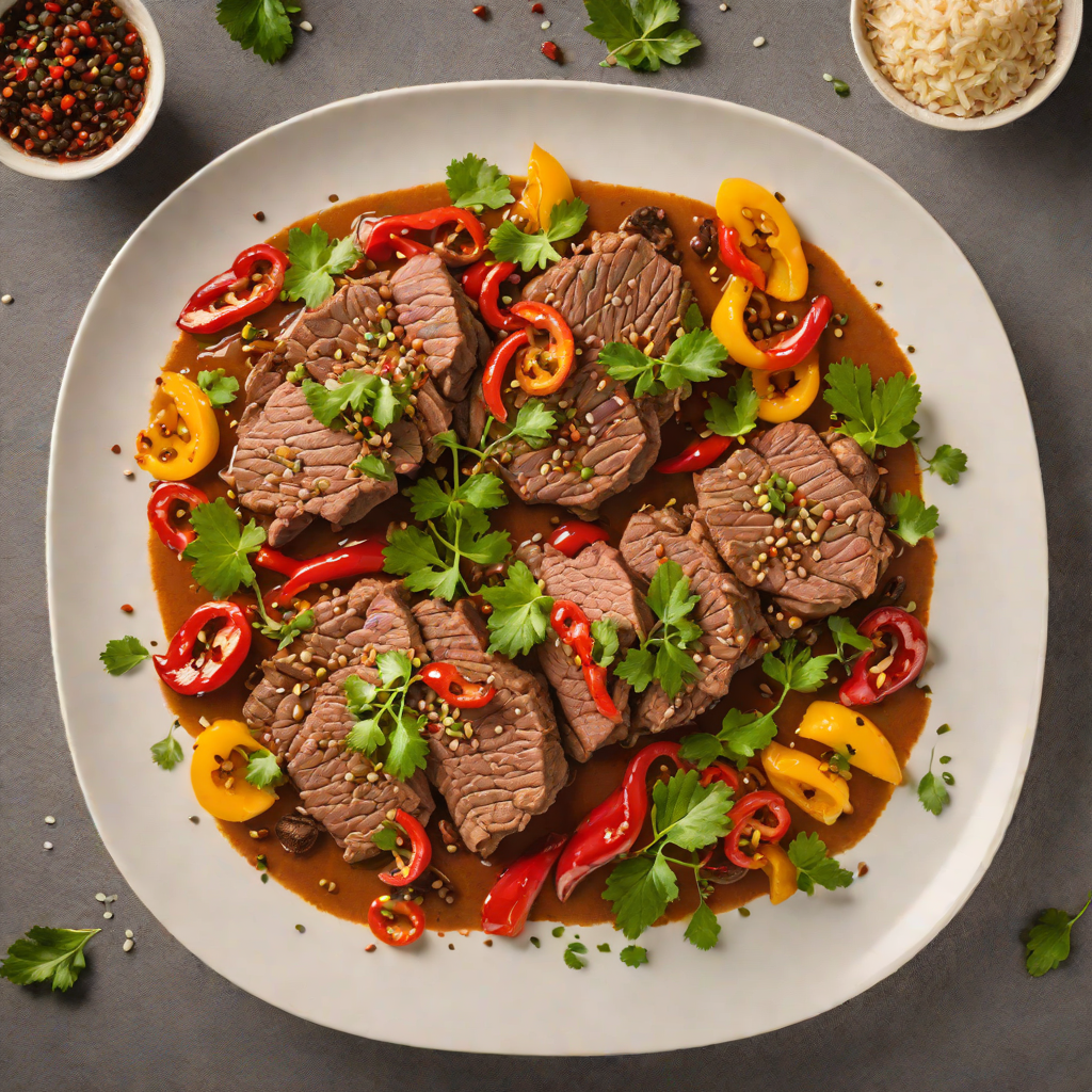 Brazilian-Style Slow-Cooked Beef with Spices and Peppers