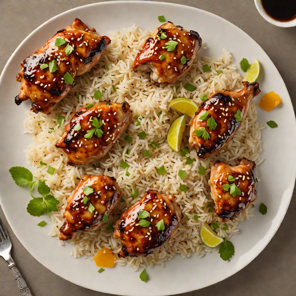 Honey-Ginger Glazed Chicken Thighs with Sesame Rice