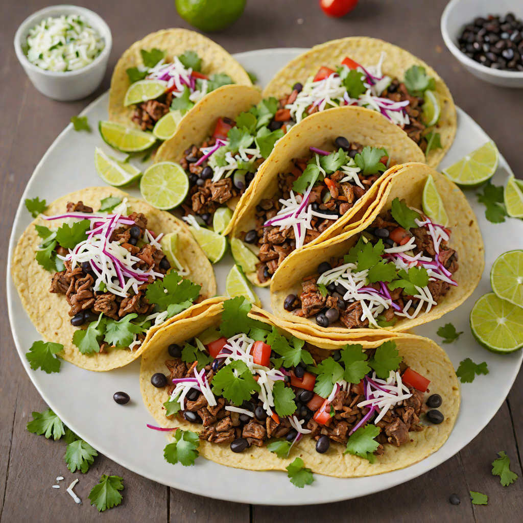 Tex-Mex Beef and Black Bean Tacos with Fresh Cilantro Lime Slaw