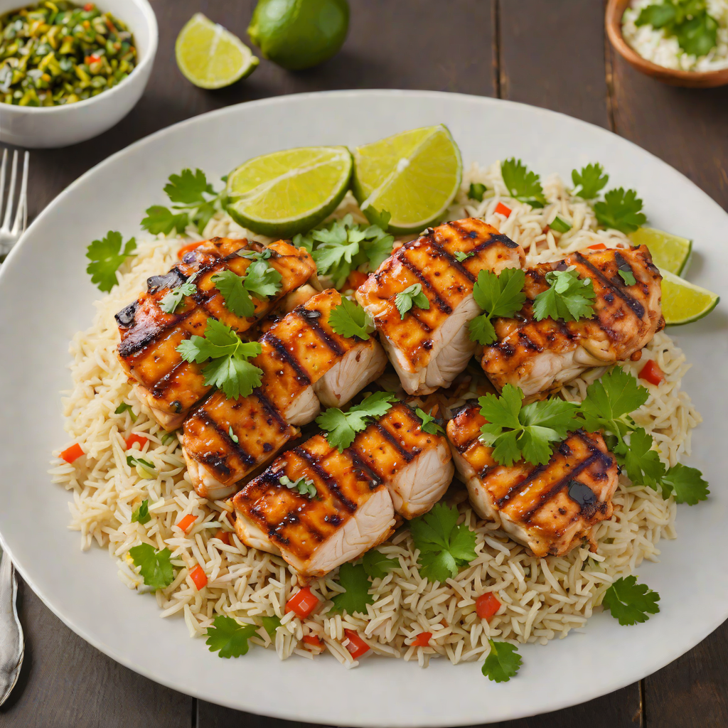 Grilled Lime-Chili Chicken with Cilantro Rice