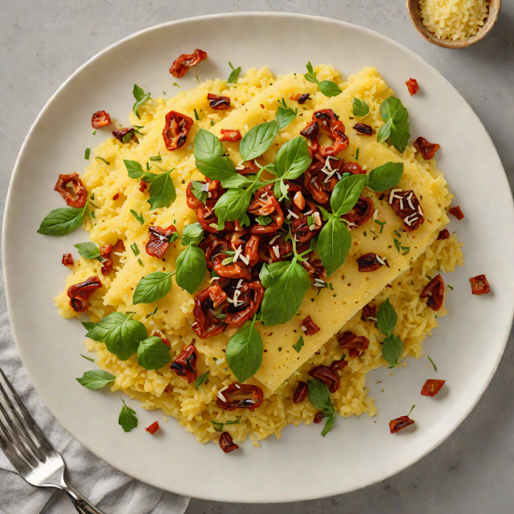 Baked Italian-Style Herb Polenta with Sundried Tomatoes and Parmesan