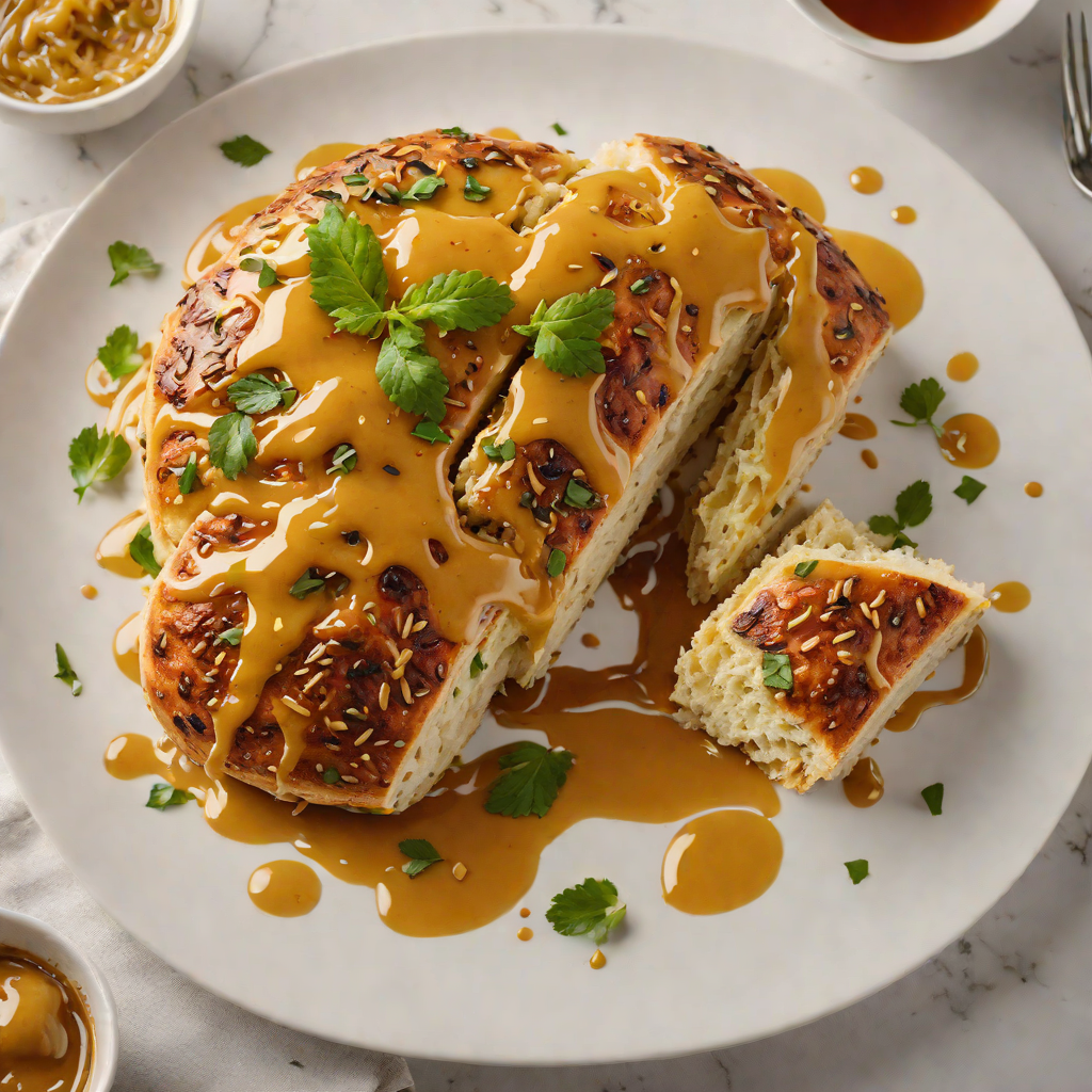 Veggie-Packed Damper Bread with Golden Syrup Drizzle