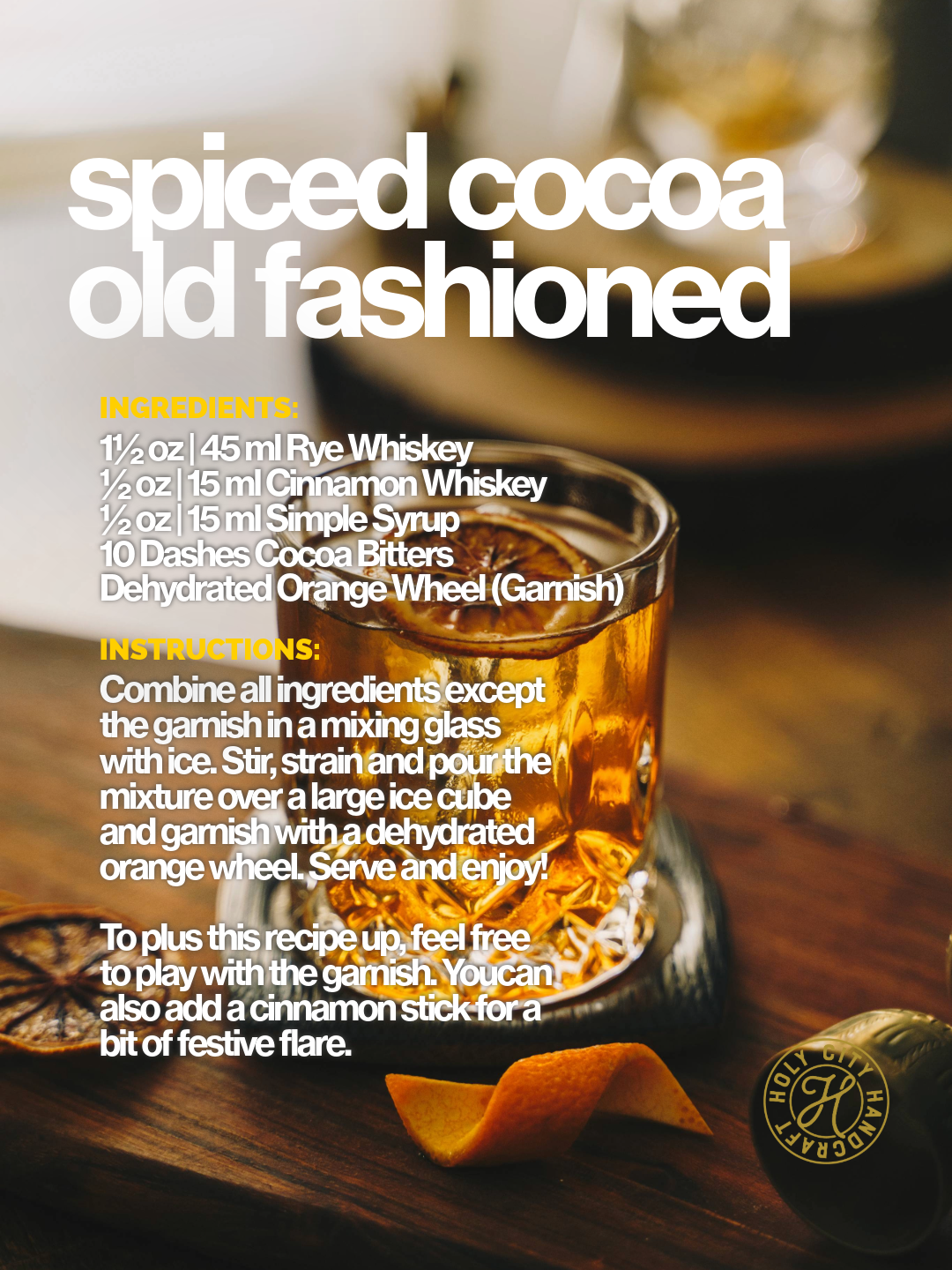 Cocoa-Spiced Dark Rum Old Fashioned