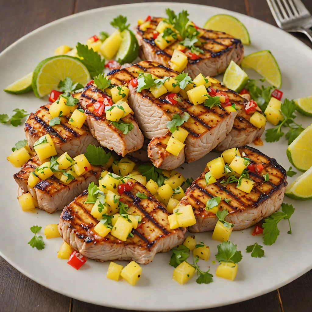 Honey-Lime Grilled Pork Chops with Caribbean Pineapple Salsa
