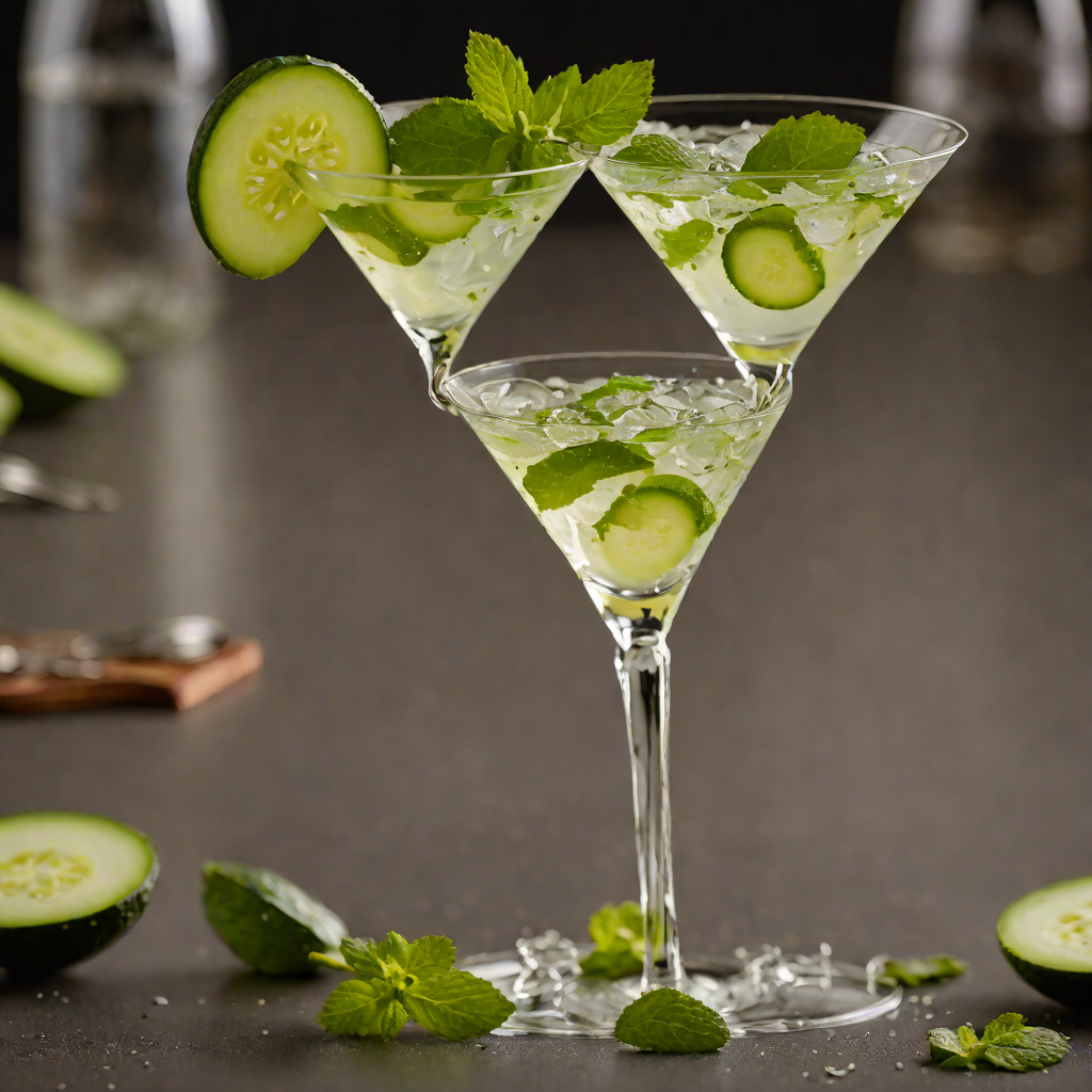 Classic Gin and Cucumber Martini with Fresh Mint