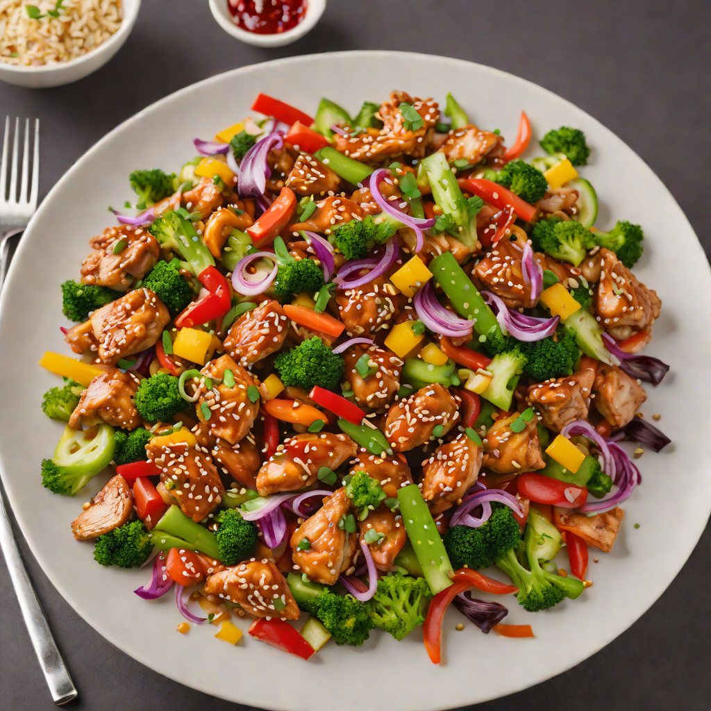 Stir-Fried Chicken and Colorful Veggies with Garlic Soy Glaze