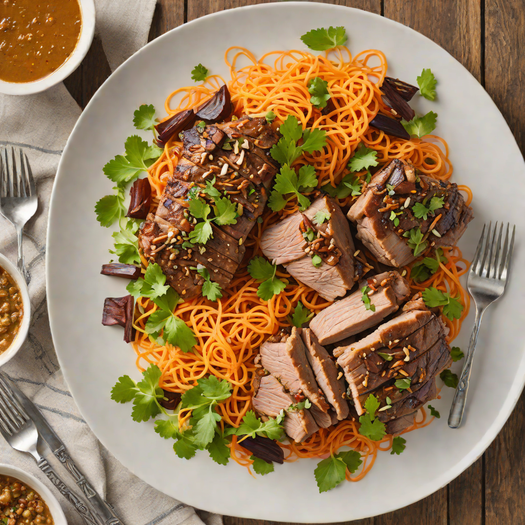Slow Cooker Moroccan-Spiced Pork Shoulder with Carrot and Date Salad