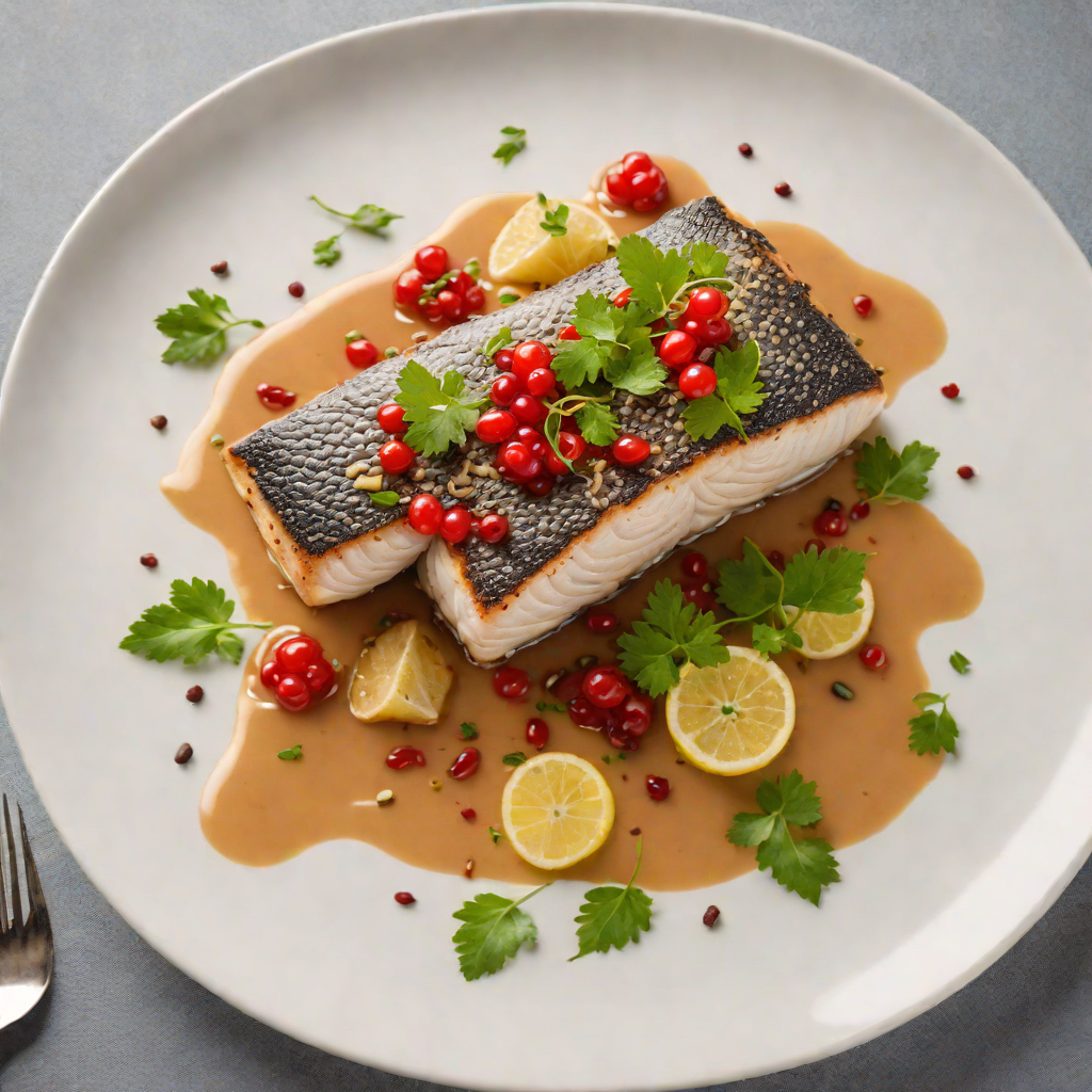 Slow-Cooked Barramundi with Finger Lime and Native Pepperberry Sauce