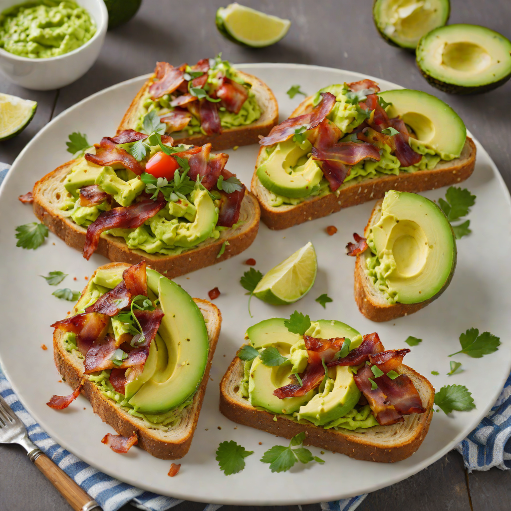 Smashed Avocado and Bacon Toast with Chili and Lime