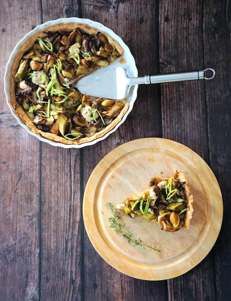 Aperol-Infused Vegetable Tart with Caramelized Leeks