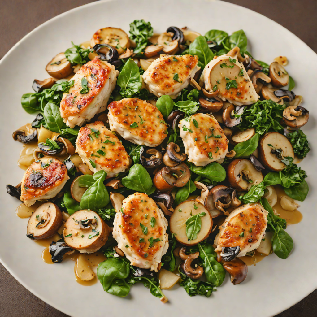 Sautéed Chicken with Cremini Mushroom and Spinach Medley